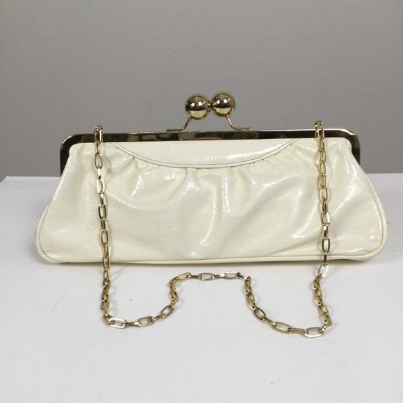 ALDO Vintage Off-White Occasion Chain Strap Shoulder Bag with Gold Tone … - Picture 3 of 8